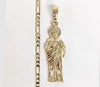 Plated Saint Jude 4mm Figaro Chain Necklace