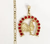 Plated Rooster Figaro 4mm Chain Necklace