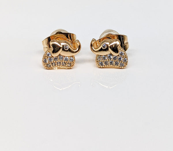 Plated Elephant Stud Earring