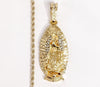 Plated Virgin Mary 2mm Rope/Braided Chain Necklace