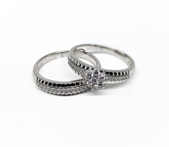 Rhodium Plated Rings Set