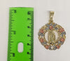 Plated Tri-Color Virgin Mary Pendant