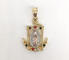 Plated Tri-Gold Virgin Mary Pendant