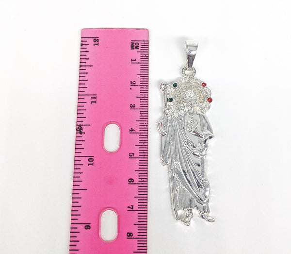 Rhodium Plated Saint Jude Pendant*