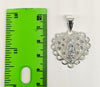 Rhodium Plated Heart with Virgin Mary Pendant