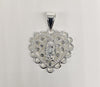 Rhodium Plated Heart with Virgin Mary Pendant