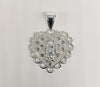 Rhodium Plated Heart with Virgin Mary Pendant