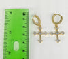 Plated Bling Cross Earring