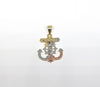 Plated Tri-Color Anchor with Cross Pendant