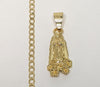 Plated Dainty Virgin Mary 3mm Cuban Chain Necklace