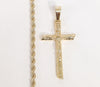 Plated Cross Pendant and Rope/Braided Chain Set
