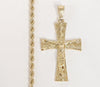 Plated Cross 4mm Rope/Braided Chain Necklace