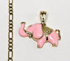 Plated Elephant Figaro 4mm Chain Necklace