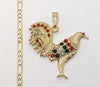 Plated Rooster Figaro 4mm Chain Necklace