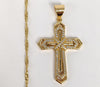 Plated Cross Pendant and Twist Chain Set