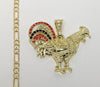 Plated Rooster Figaro 4mm Chain Necklace