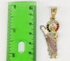 Plated Tri-Gold Saint Jude Pendant and Figaro Chain Set