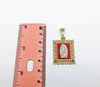 Plated Multicolor Virgin Mary Pendant and Figaro Chain Set