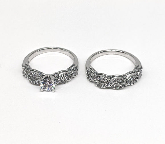 Rhodium Plated Rings Set