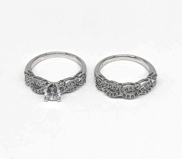 Rhodium Plated Rings Set