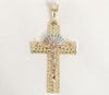 Plated Tri-Color Cross Pendant
