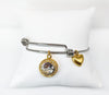 Stainless Steel Bejeweled Expanding Bracelet