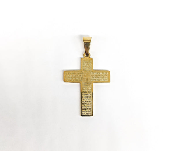 Stainless Steel Cross with Prayer Pendant