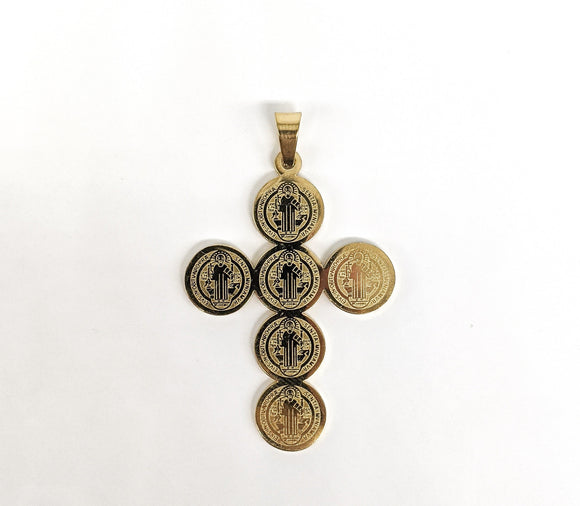 Stainless Steel Saint Benedict Cross Pendant