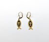 Plated Ichthys Cross Earrings
