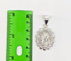 Rhodium Plated Stoned Virgen de Guadalupe Pendant