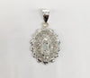 Rhodium Plated Stoned Virgen de Guadalupe Pendant