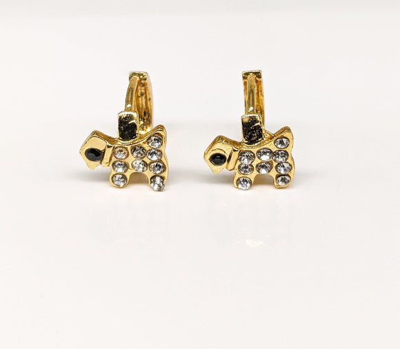 Plated Dog Huggie Earring