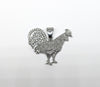 Rhodium Plated Rooster Pendant