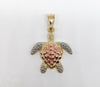 Plated Tri-Color Turtle Pendant