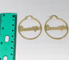 Plated "Beautiful" Hoop Earring
