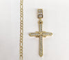 Plated Cross Pendant and Figaro Chain Set