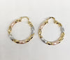 Plated Tri-Color Hoop Earring