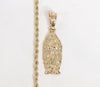 Plated Virgin Mary 3mm Rope/Braided Chain Necklace