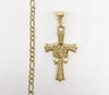 Plated Cross 3mm Figaro Chain Necklace