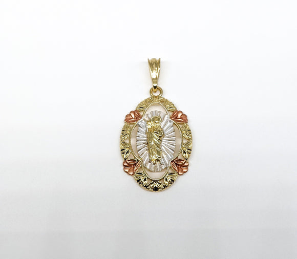 Plated Tri-Color Saint Jude Pendant