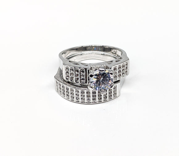 Rhodium Plated Rings Set