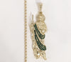 Plated Saint Jude Pendant and Rope/Braided Chain Set