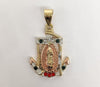Plated Tri-Gold Anchor Virgin Mary Pendant