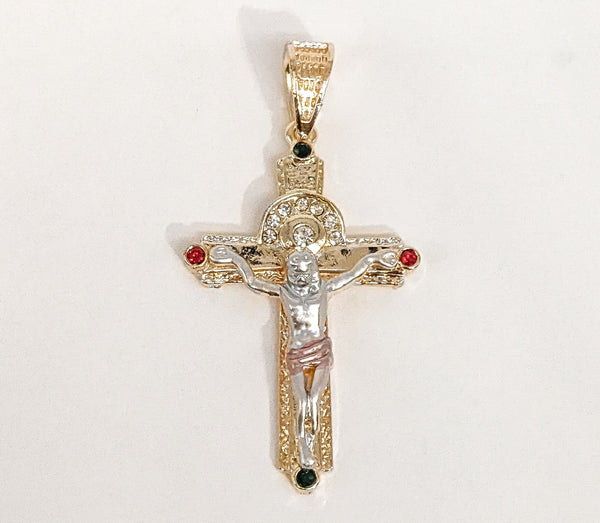 Plated Tri-Gold Cross Pendant