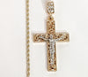 Plated Multicolor Cross 2mm Rope/Braided Chain Necklace