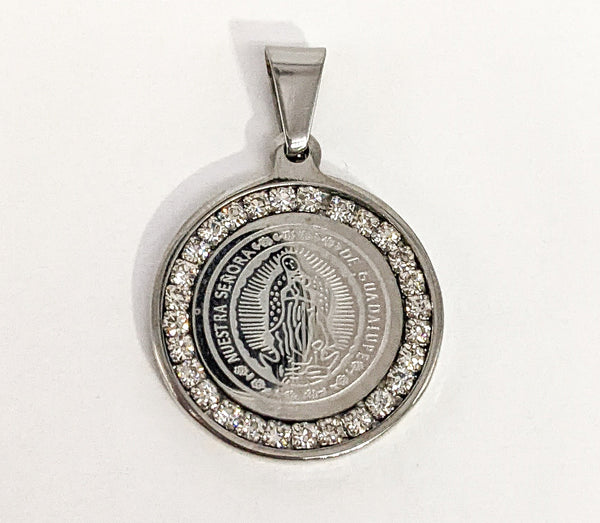 Stainless Steel Silver Virgin Mary Pendant