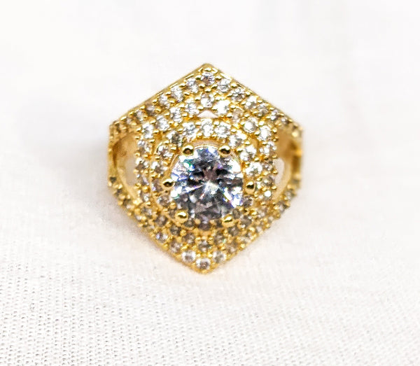 Plated Elegant Stone Ring