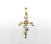 Plated Tri-Color Cross Pendant