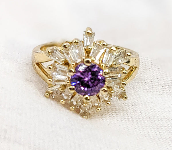 Plated Elegant Stone Ring