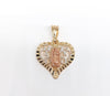 Plated Heart with Virgin Mary Pendant